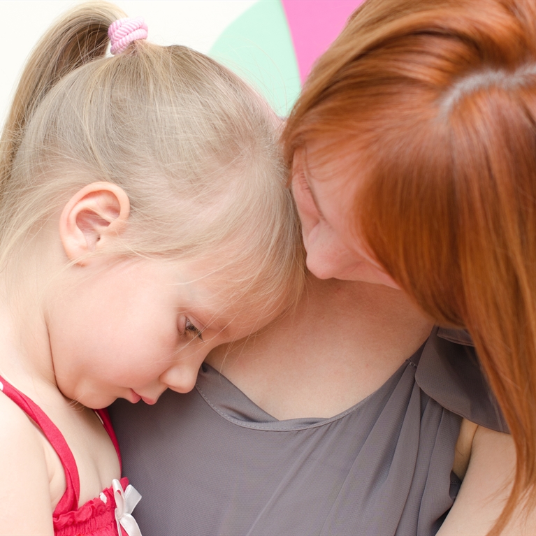 Mum and daughter, photo posed by models