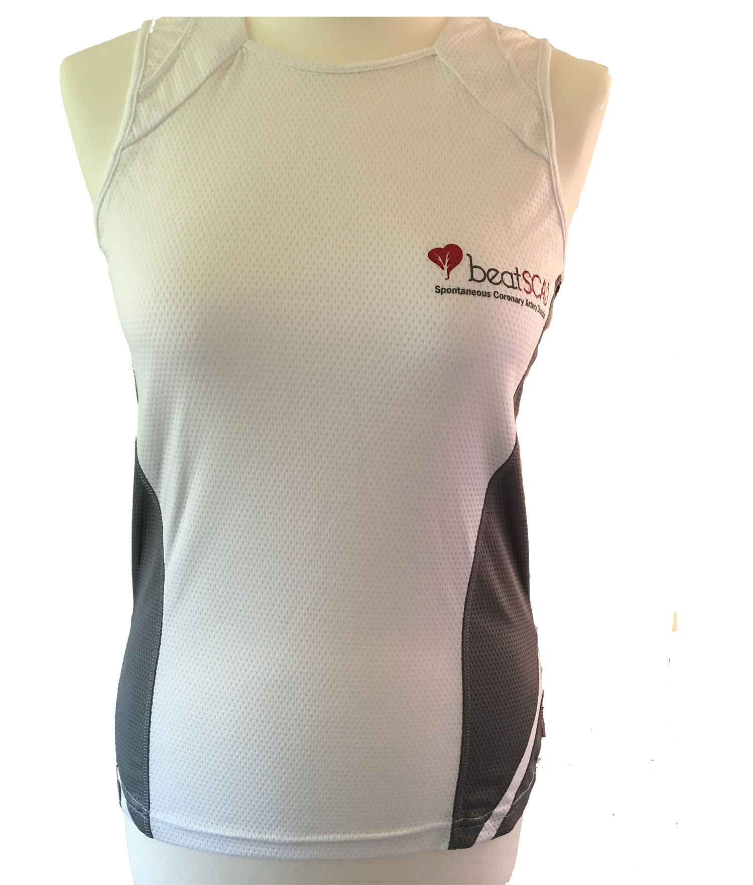 White and grey running vest