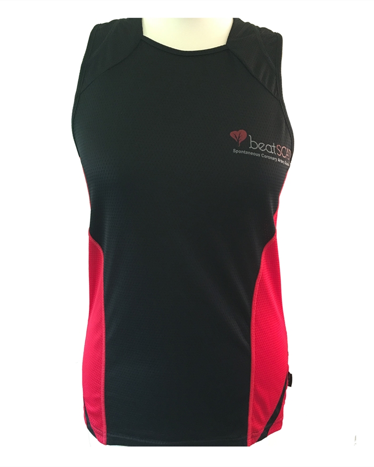 Red and black running vest
