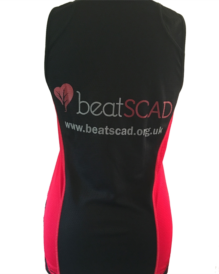 Red and black running vest