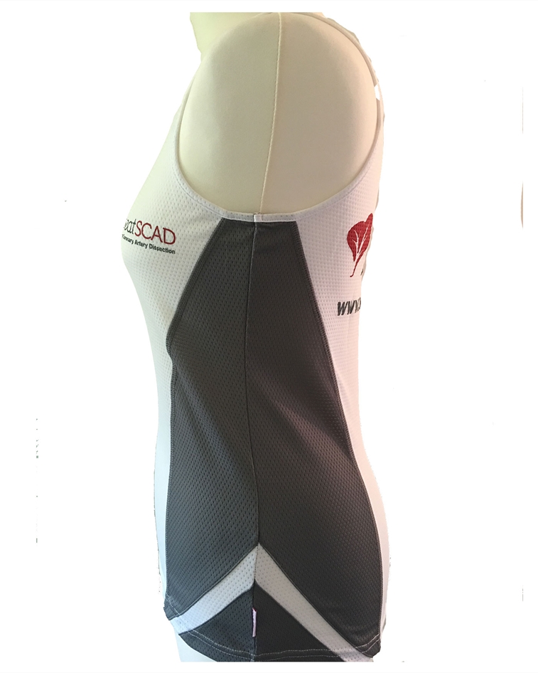 White and grey running vest